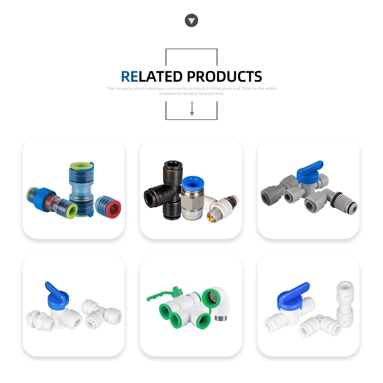 Full Sizes L Type Push in Elbow Quick Connect Water Fittings Plastic Round Tap Pipe Tube Union Connectors