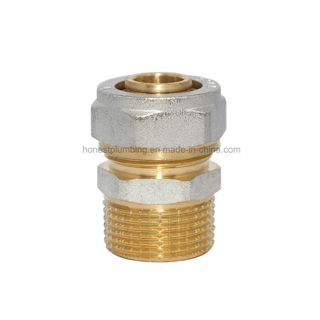 Brass Plated Nickel Male Compression Coupling