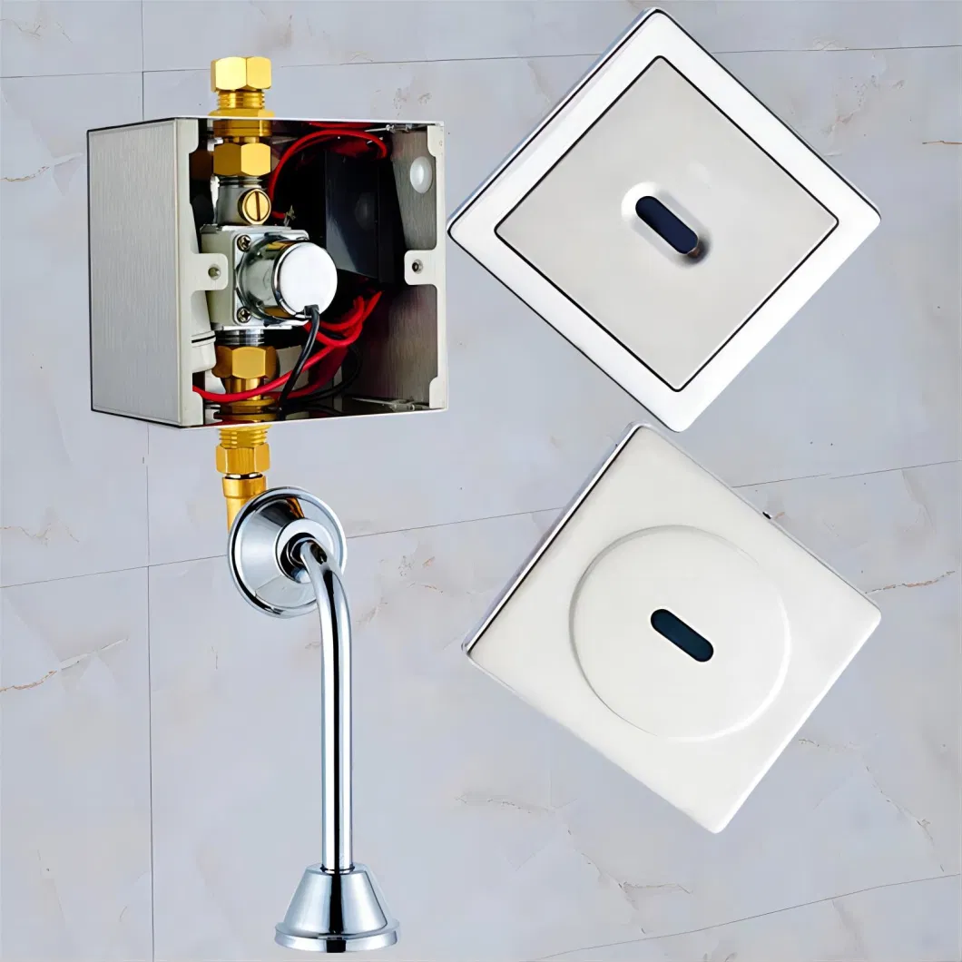 Xfdz Wall Mounted White Ceramic Urinal Toilet Flush Including Sensor Solenoid Valve Battery Pack and Transformer