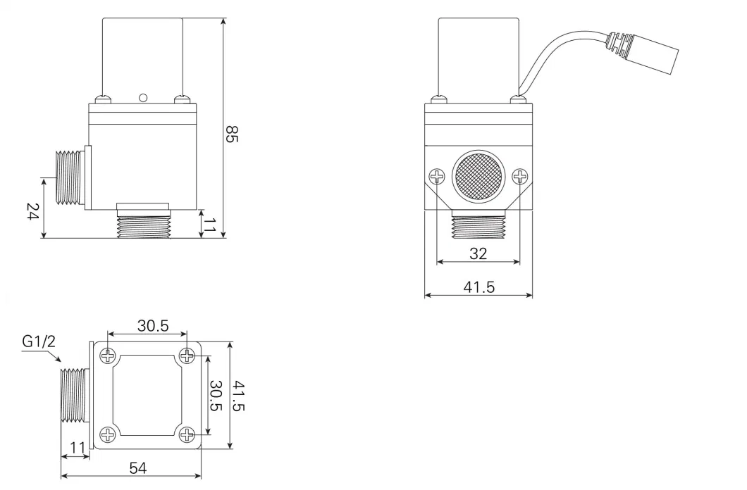 Brass Short Thread Latching Solenoid Water Valves for Sensor Faucet Urinal DC 3V 6V 9V 12V 24V