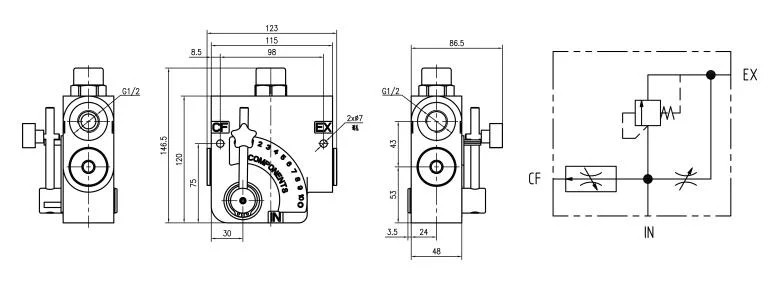 Hydraulic Manifold Flow Control Valve 40-114 Lseries on Sale