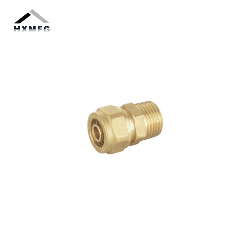 Brass Straight Male Connect Compression Press Fitting for Pex Pipe