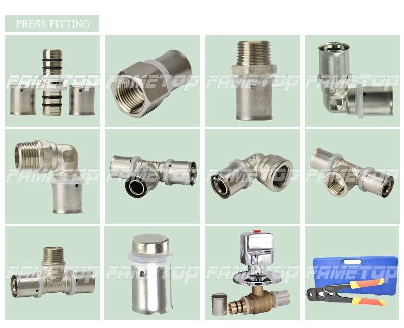 Brass Crimping Fitting for Pex-Al-Pex Multilayer Pipes for European Market (U or TH Jaw) Male Tee