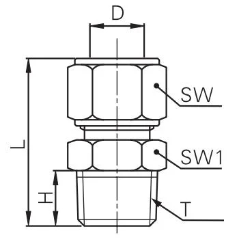 Bite Type Compression Nickel Plated Brass Copper Straight Male Tube Pneumatic Fittings