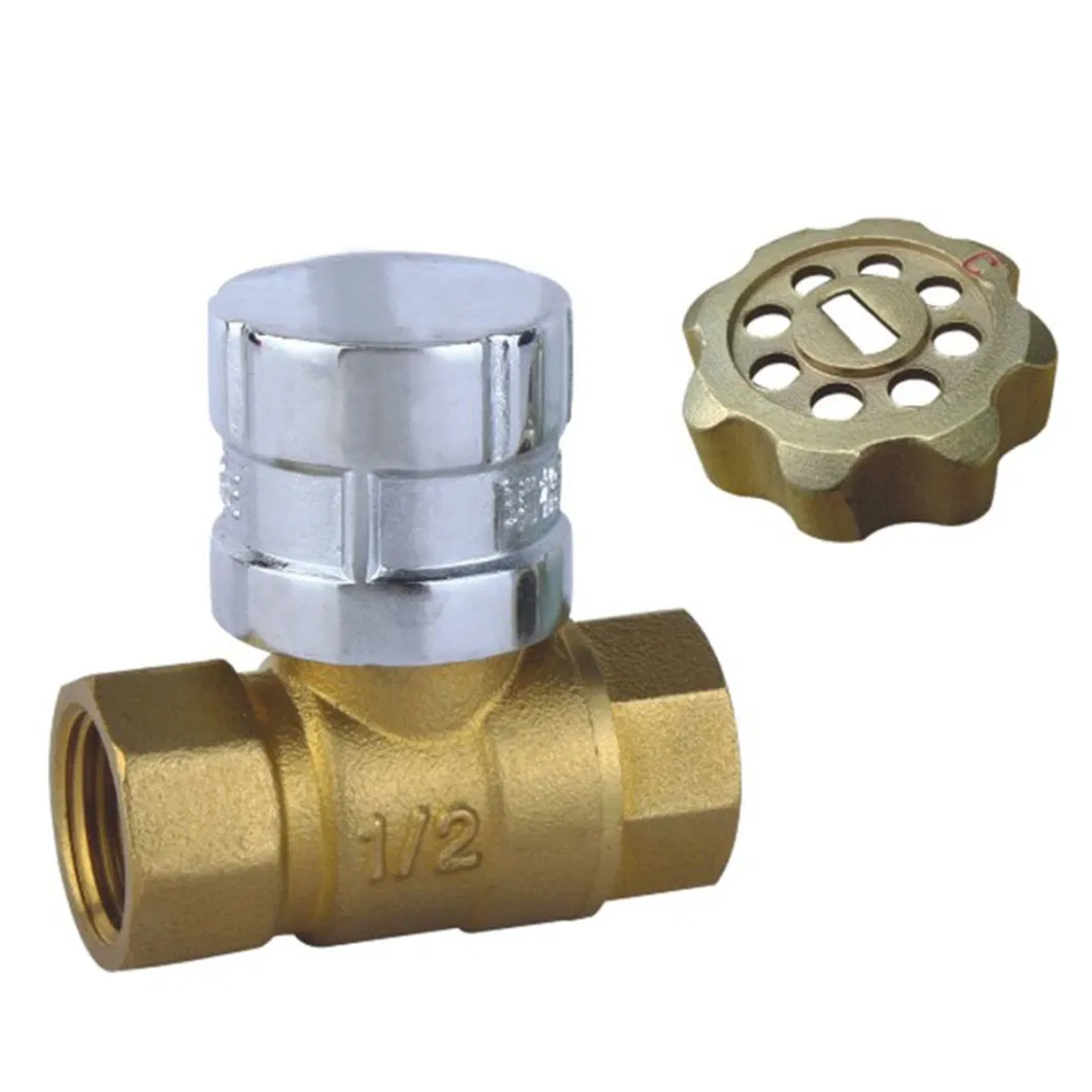 Good Market Brass Lockable Ball Valve for Water Meter with Magnetic Lock