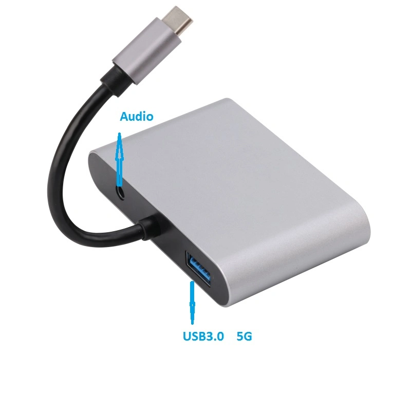 USB C to HDMI+VGA+Pd+USB3.0+Audio Hub