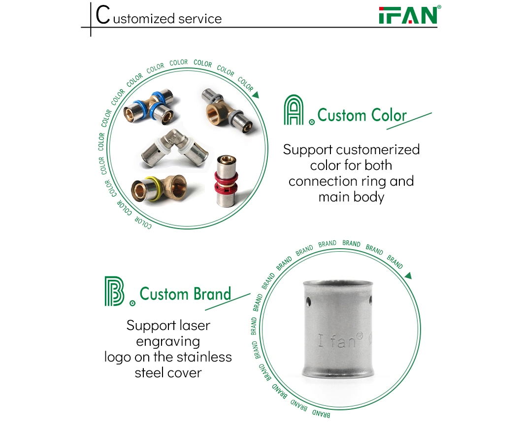 Ifan Pex Press Fitting 90 Degree Pex Fitting Male Elbow Pipe Coupling