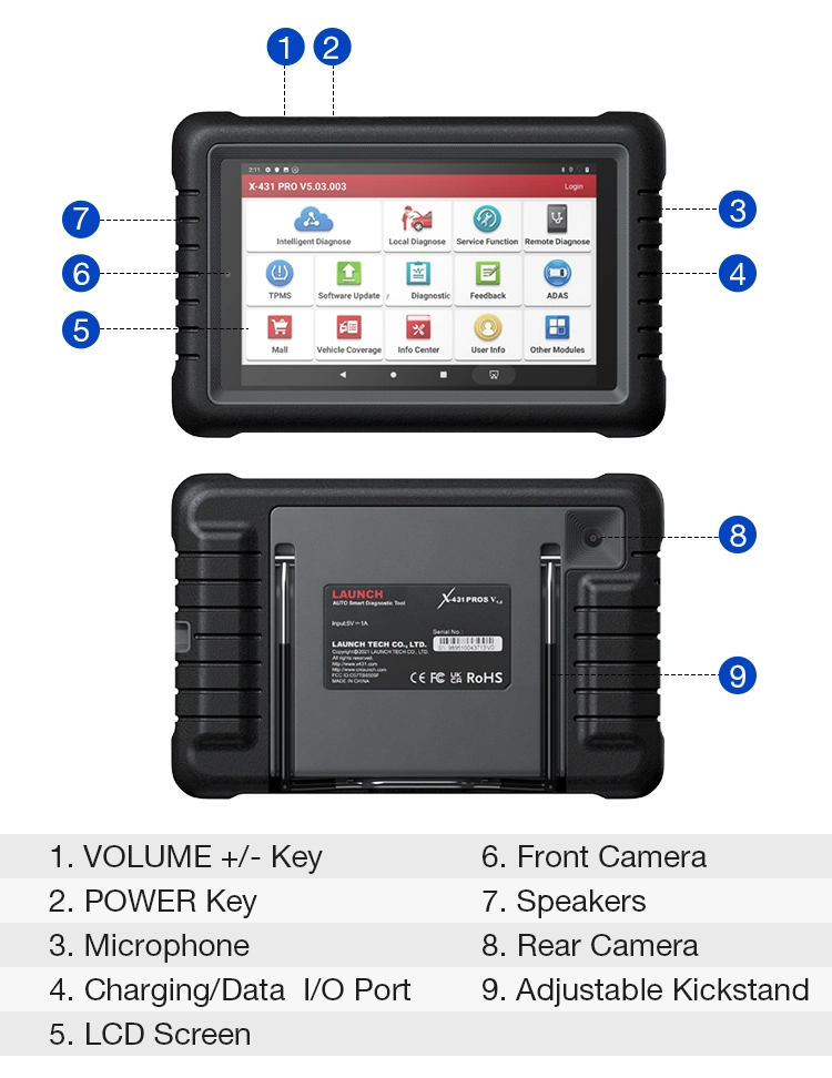 Launch 431 V Plus PRO3 PRO 3 Pros V 1.0 Universal Car Scanner