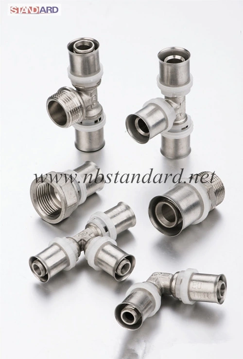 Brass U Type Press Male Elbow Fittings for Pex/Pex-Al-Pex Pipes