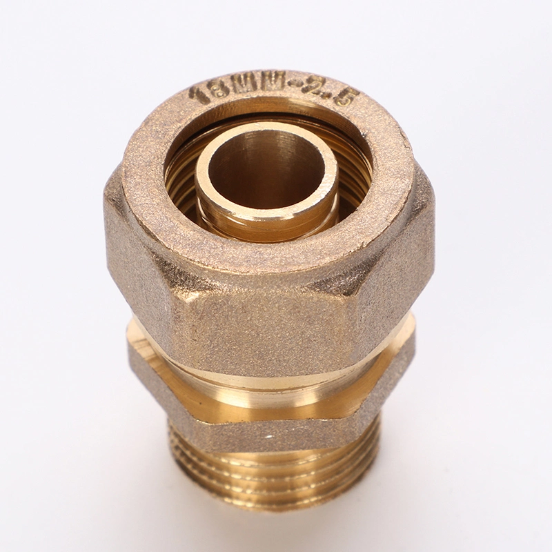 Brass Compression Nut Elbow Fitting for Copper Pipe with Brass Oring