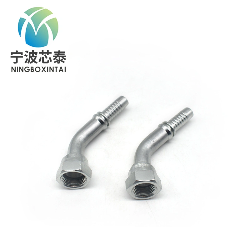 Hydraulic Tube Fitting Hose Press Elbow 45 Degree Jic Female Hydraulic Coupling One Piece Hose Fittings