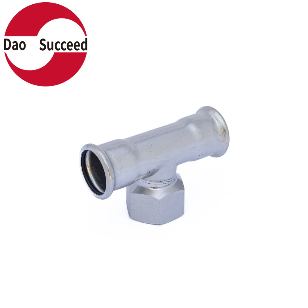 Wholesale Plumbing Fittings SS304 316 Single Press Fit Fittings Internal Thread Tee Pipe Anti-Corrosion