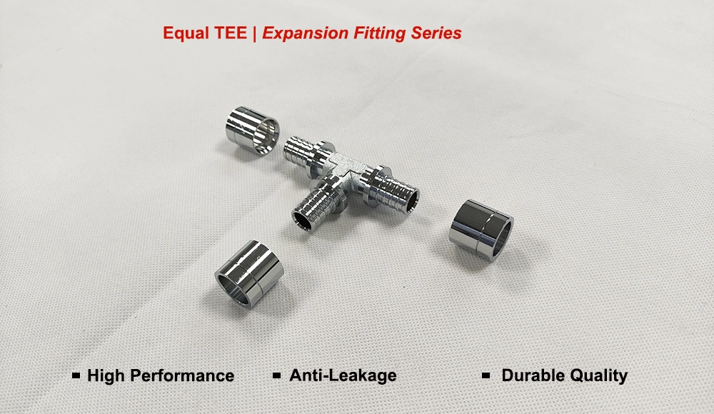 Plumbing Fitting Underfloor Heating Brass Cold-Expansion Fittings Equal Tee for Pex-a Pipe