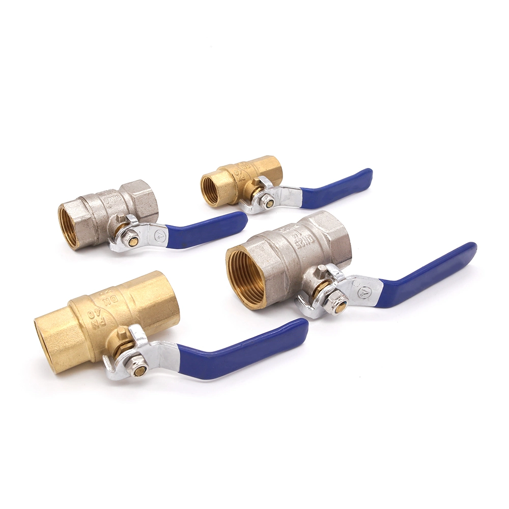 1/2&quot;-1&quot; DN10 F/M Brass Ball Valve with Butterfly Handle, Nickel Plated, Gas/Water Control Shut off