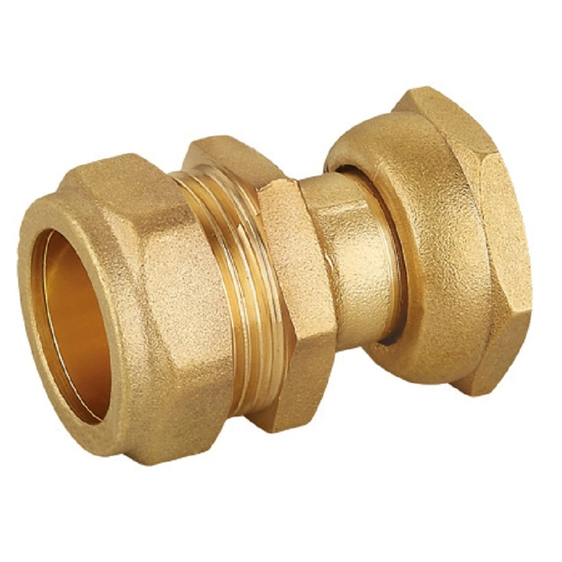 ISO9001 Certified Brass Stright Compression Union Female Ferrule Coupler Pipe Fittinfg