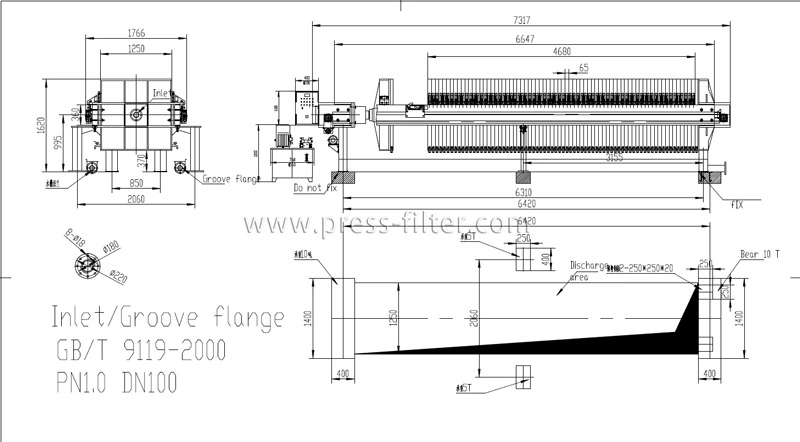 Hydraulic Compress Recessed Plate Chamber Filter Press for Wastewater/Mining/Textile/Chemical