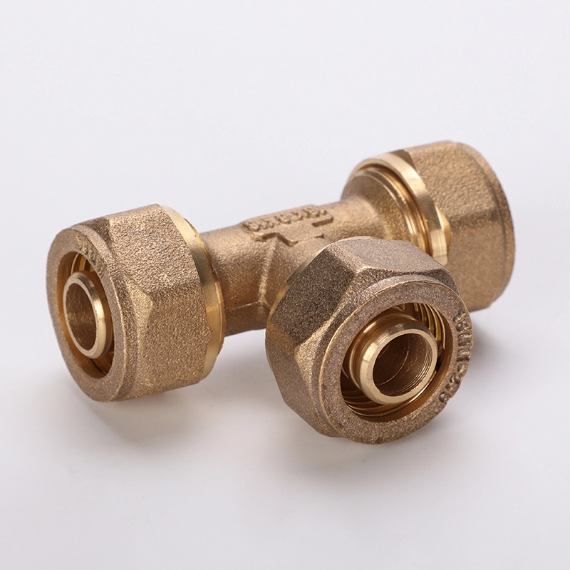 Brass Compression Nut Elbow Fitting for Copper Pipe with Brass Oring