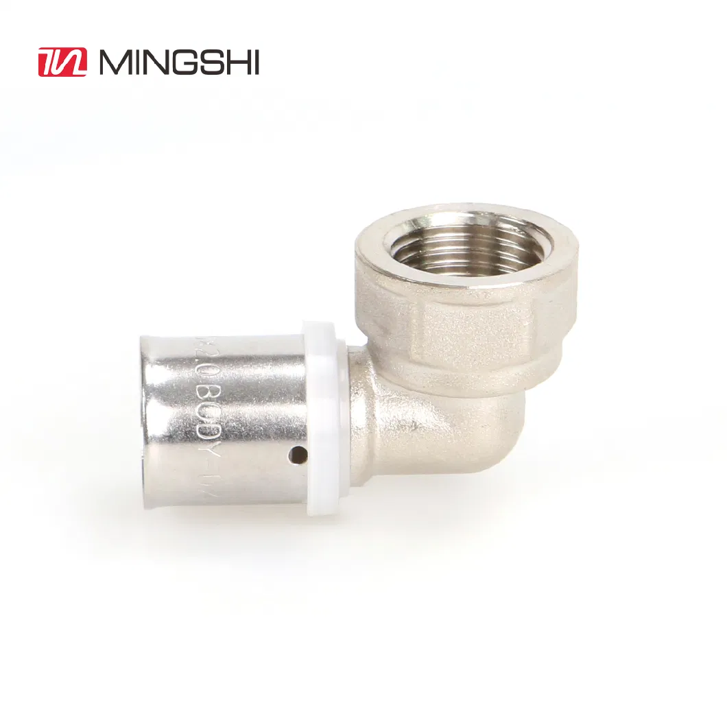 High Standard Pert Multilayer Brass Press Nickelplating Male Elbow Fittings