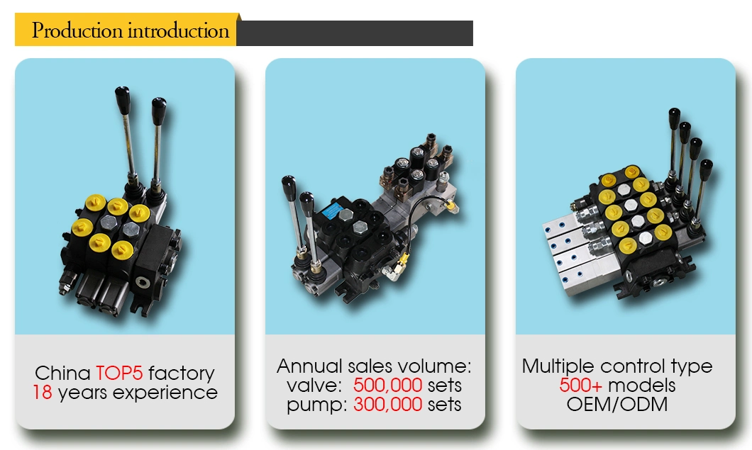 Factory Sell Electro-Hydraulic Distributor 2 Levers 35MP 60L Flow Control Valve