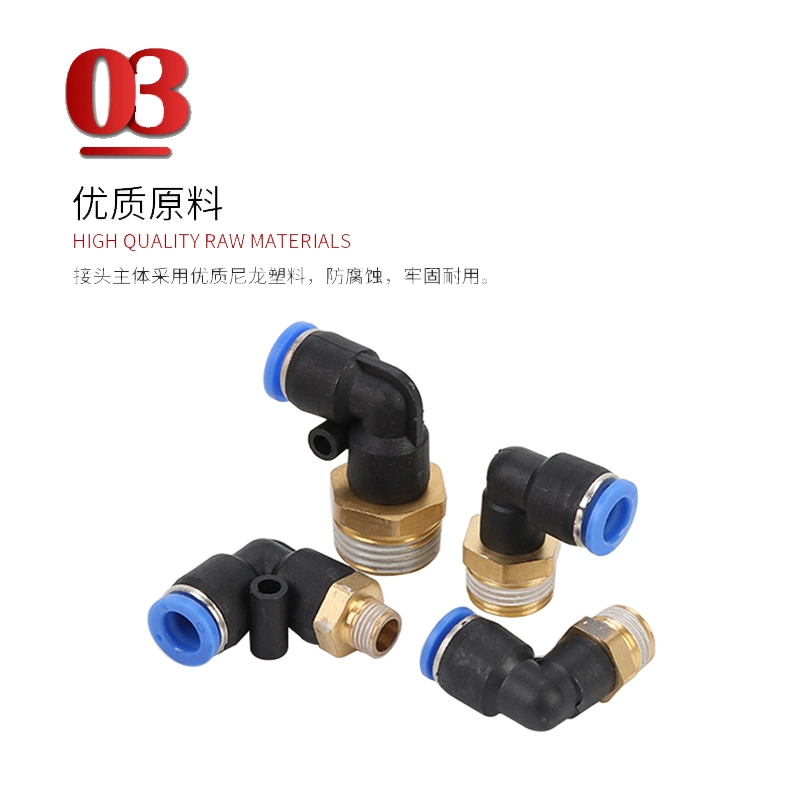 01 02 03 Thread Size Push in Inch Pipe Tube Size 1/4 3/8 1/2 Inch Brass Screw Medical Air Connector Pl Pneumatic Fitting