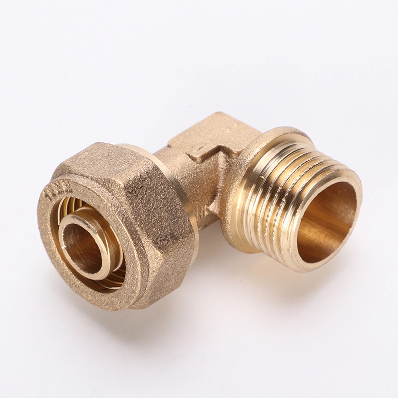 Brass Compression Nut Elbow Fitting for Copper Pipe with Brass Oring