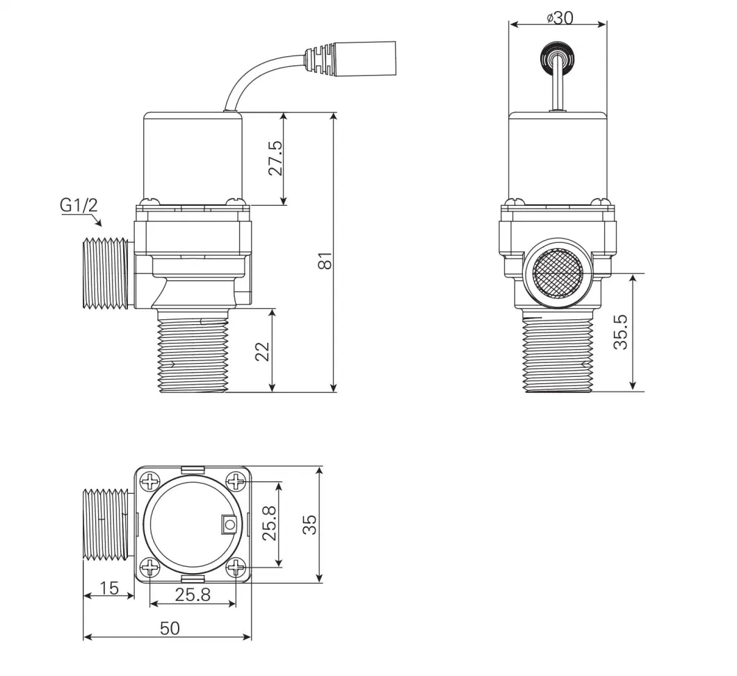 Xfdz Sanitaryware Touchless Sensor Urinal Flush Solenoid Valve