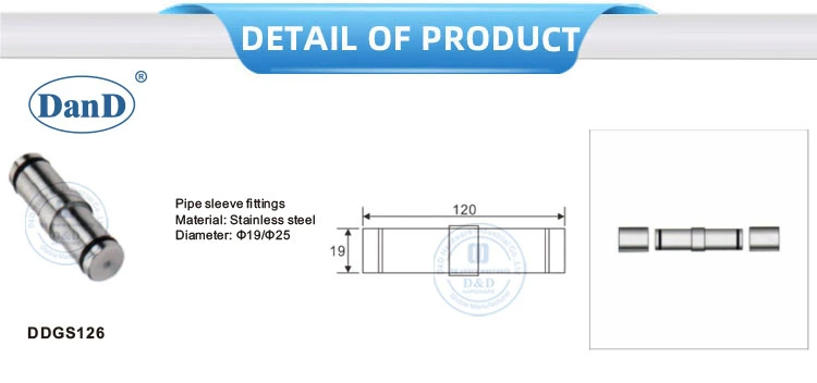 Stainless Steel Glass Sliding Door Hardware Hanging Pipe Sleeve Fittings