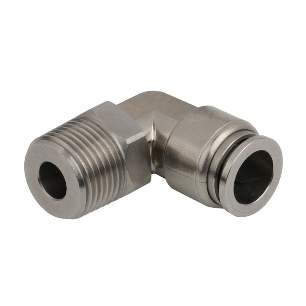 Heavy Stainless Steel Thread Press to Connect Pneumatic Air Tube Fitting