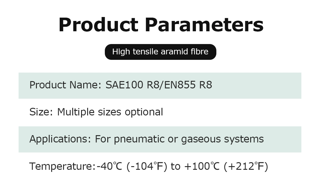 High Pressure SAE 100r8 Hydraulic Lines Hose and Fittings