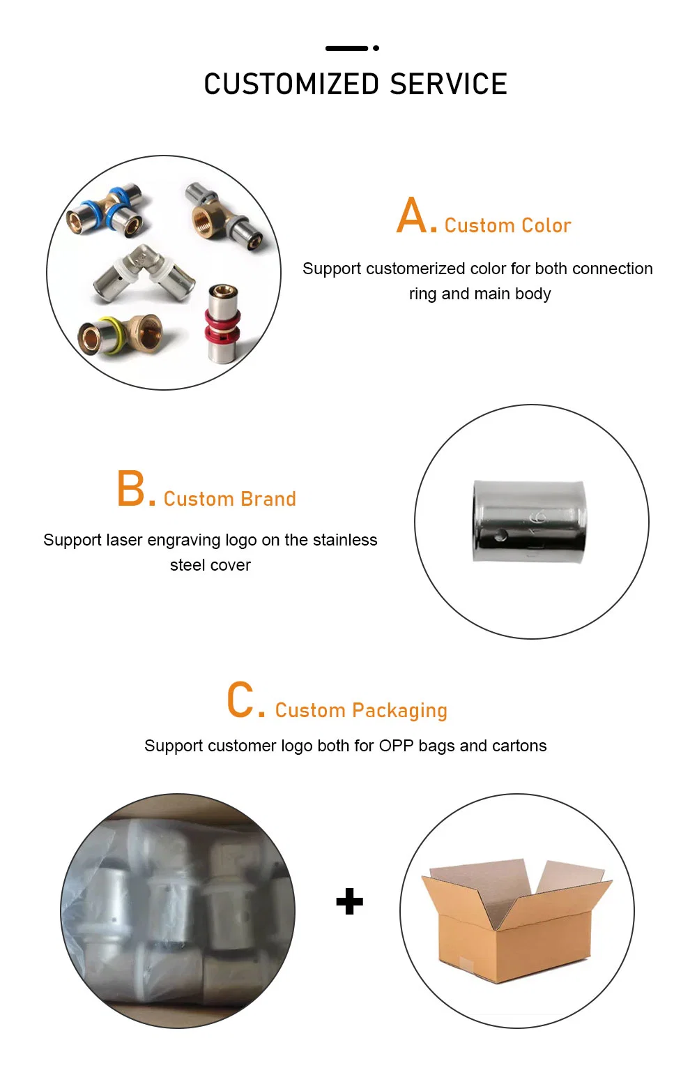 Floor Heating Systems Female Tee Pex Press Pipe Fittings for Pex-Al-Pex Tubing