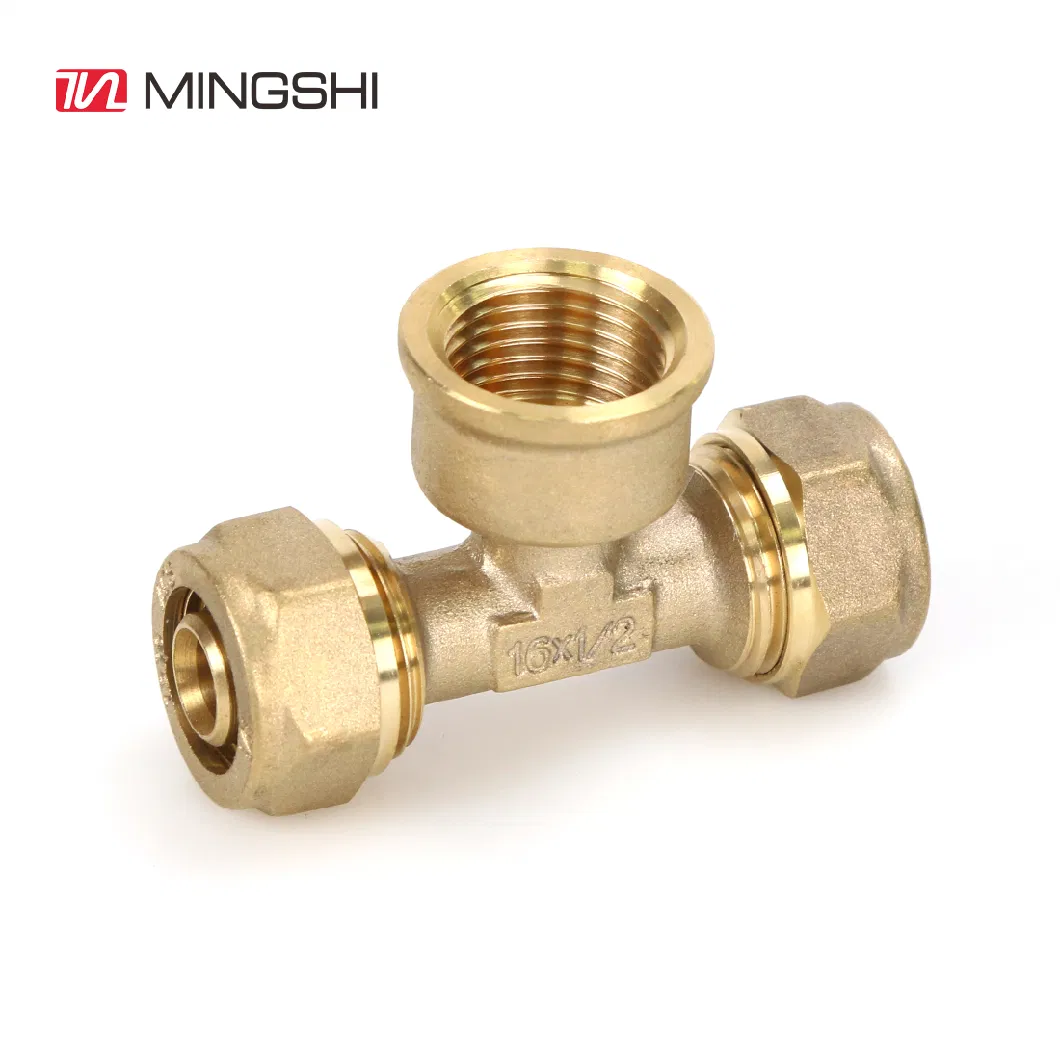 Plumbing Dzr Cw617n Brass Compression Fittings for Pex-Al-Pex and Pert-Al-Pert Pipe -Female Tee