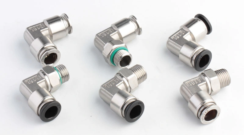 Heavy Stainless Steel Thread Press to Connect Pneumatic Air Tube Fitting