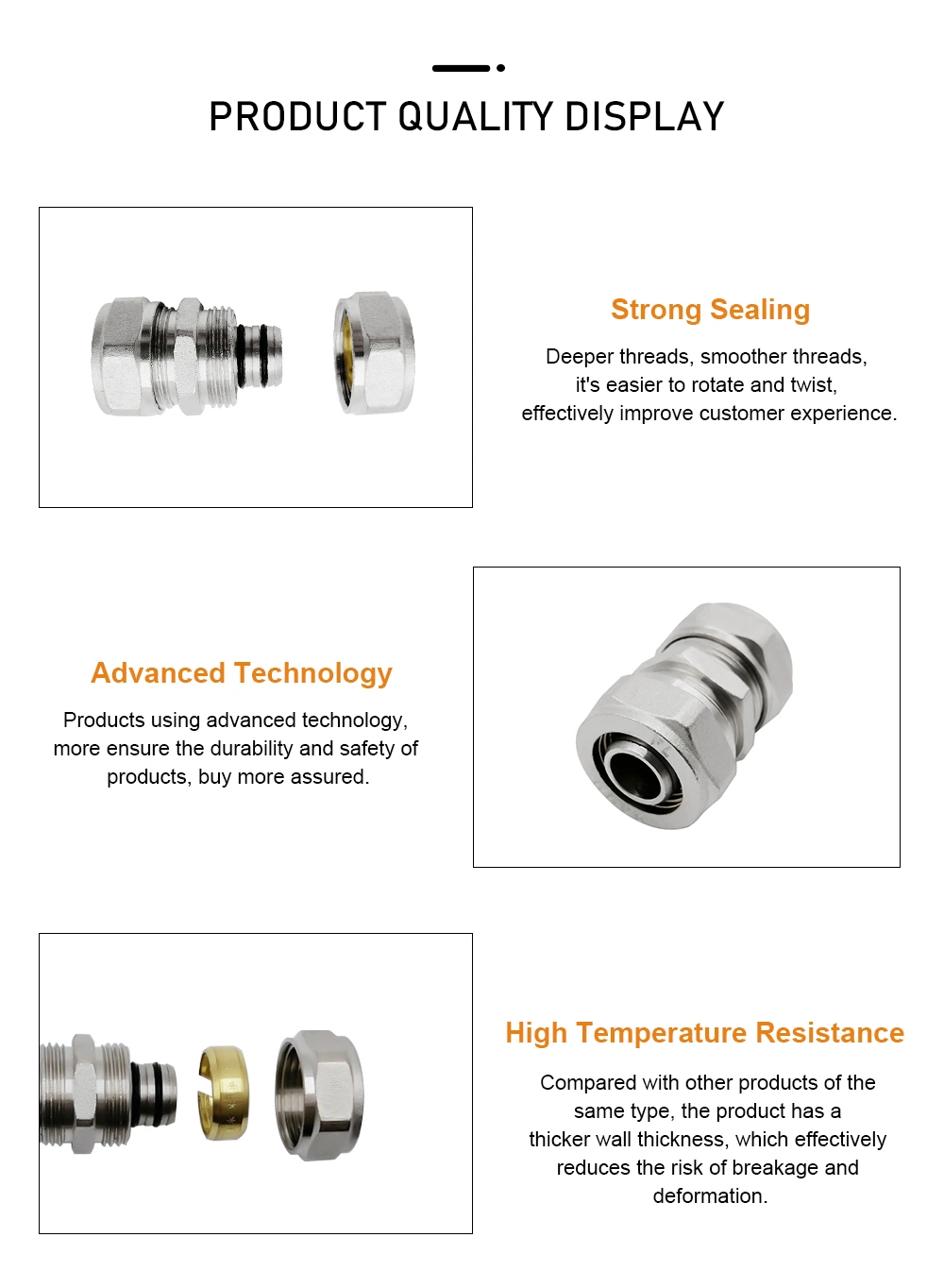 Different Types Round Tube Connector Pex Al Pex Fittings Male Compression Brass Adapter Brass Fittings Pipe Fittings