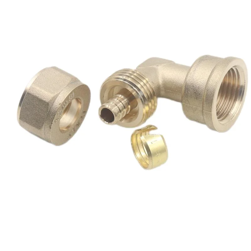 16mm Wall Plate 90 Degrees Brass Pex Elbow Fitting for Female Thread