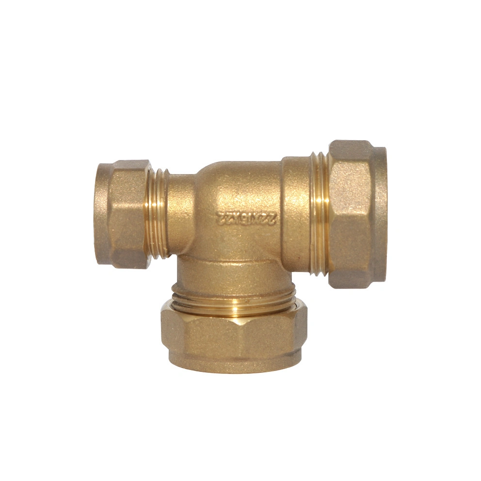 Brass Compression Tee for Copper Pipe