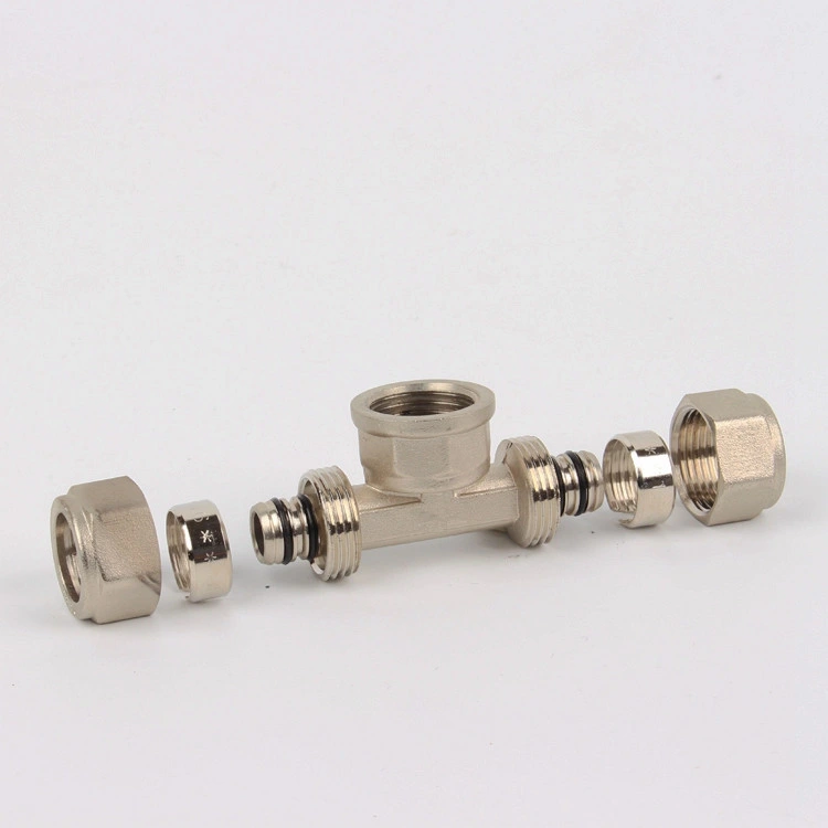 Pex-Al-Pex Fitting/Brass Tee with Female Thread Screw Fitting for Pex-Al-Pex Pipe