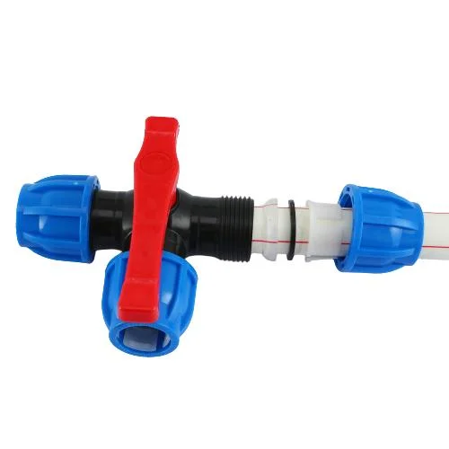 PP Compression Fittings HDPE Three-Way Plastic Ball Valve