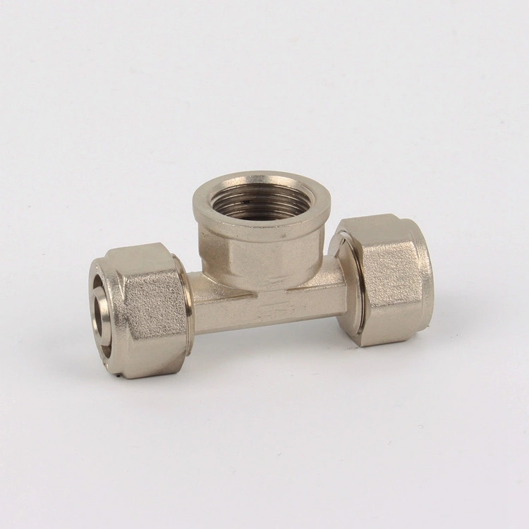 Pex-Al-Pex Fitting/Brass Tee with Female Thread Screw Fitting for Pex-Al-Pex Pipe