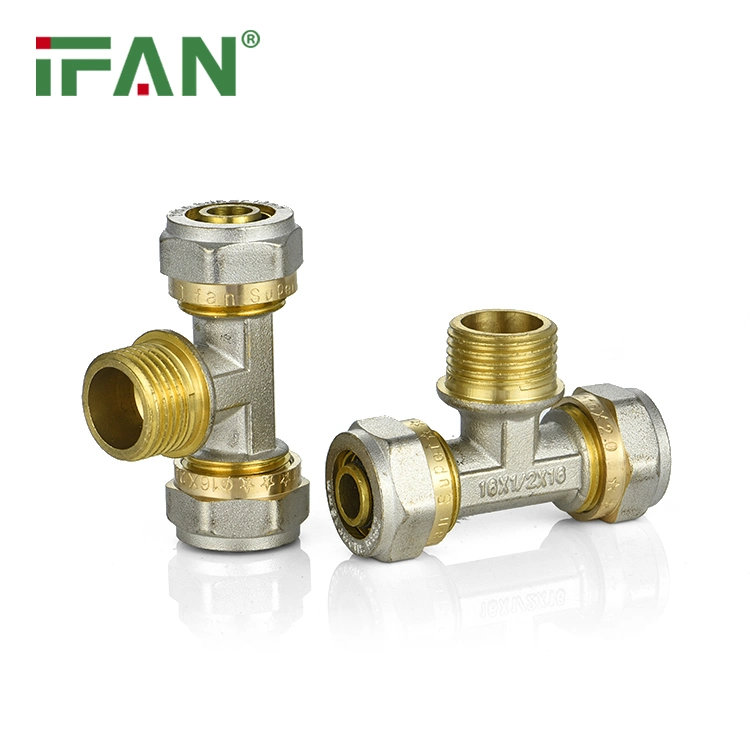 Ifan Brass Pex Pipe Plumbing Fittings 16-32mm Copper Compression Pex Fittings