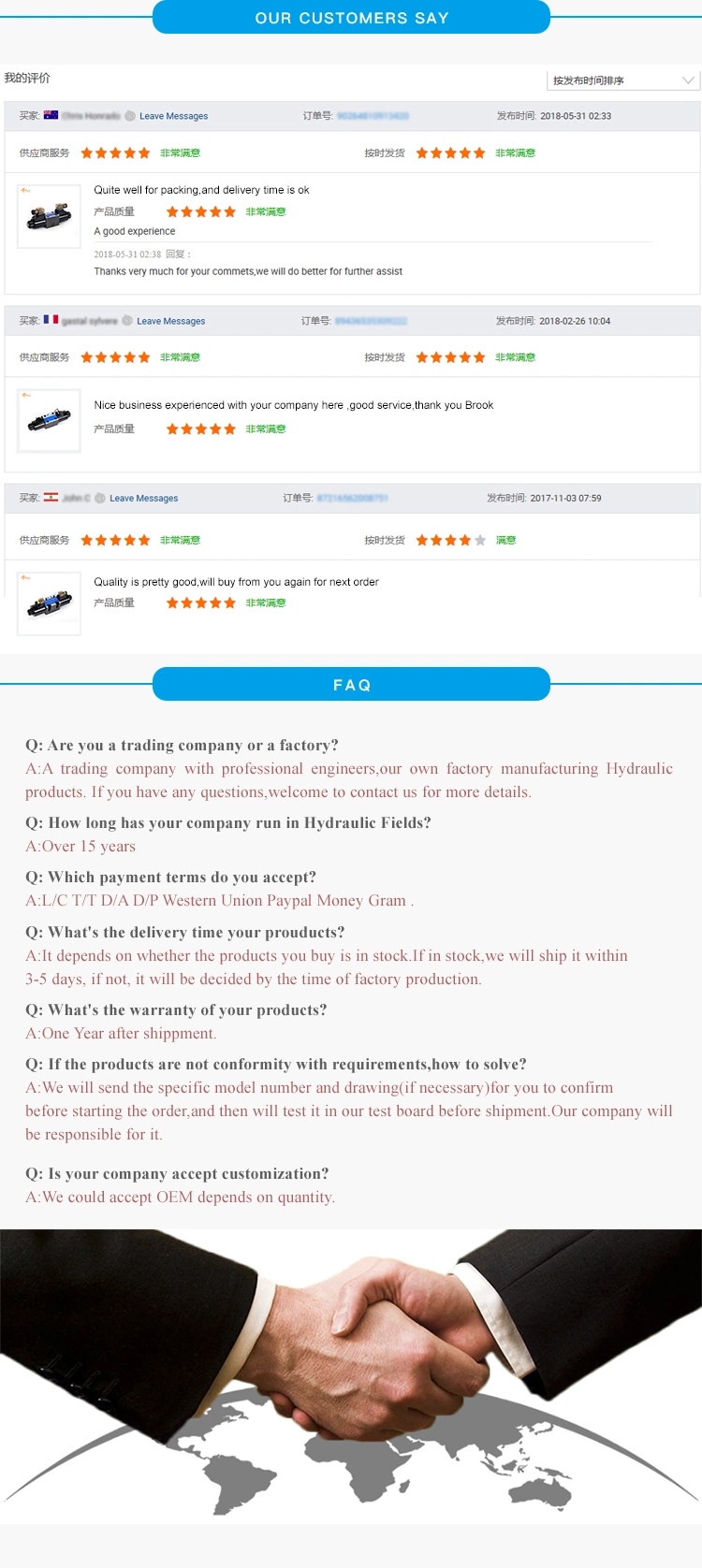 Hydraulic High Pressure Reducing Solenoid/Directional/Electric Servo/Proportional/Directional/Flow Divider Control Valve with Rexroth Pump Motor