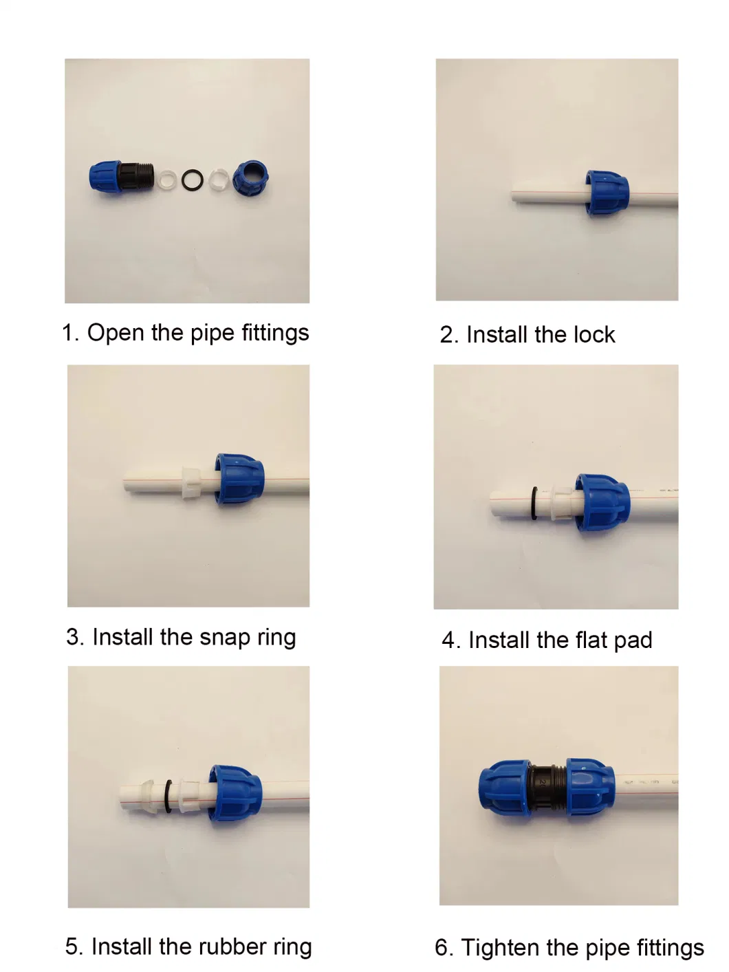 PP Compression Fittings HDPE Three-Way Plastic Ball Valve