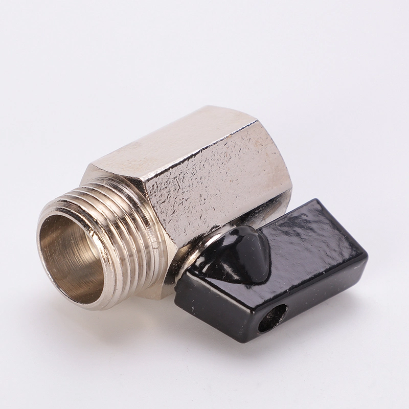 1/2&quot;-1&quot; DN10 F/M Brass Ball Valve with Butterfly Handle, Nickel Plated, Gas/Water Control Shut off