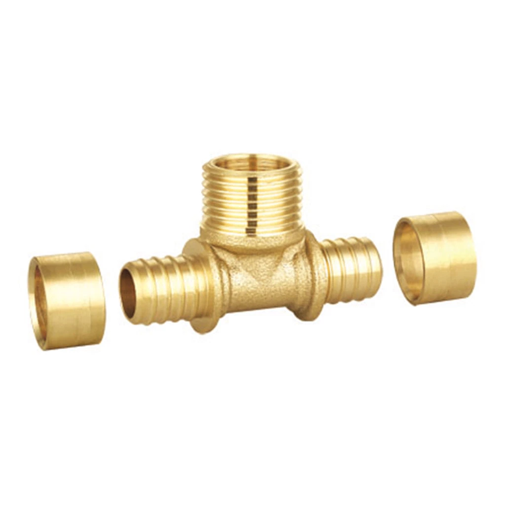 Customized Brass Material Water Pipe Connector Brass Tee Sliding Fittings