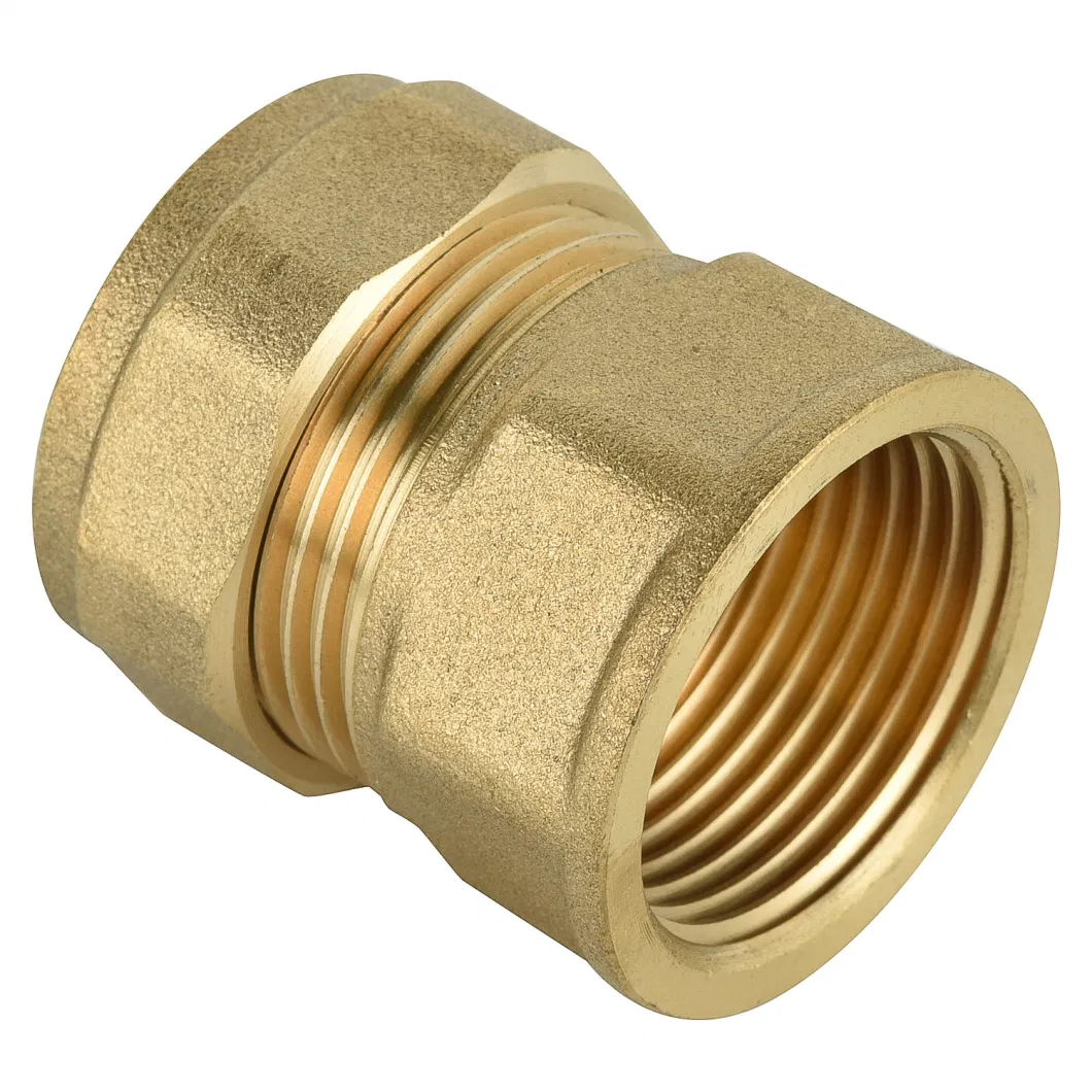 Brass Compression Nut Elbow Fitting for Copper Pipe with Brass Oring