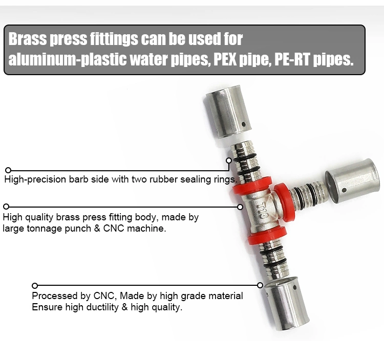 1/2 Stainless Steel Pex Fitting Plastic Fittings for Plumbing 3/4 Inch Tee Al and Gas Brass