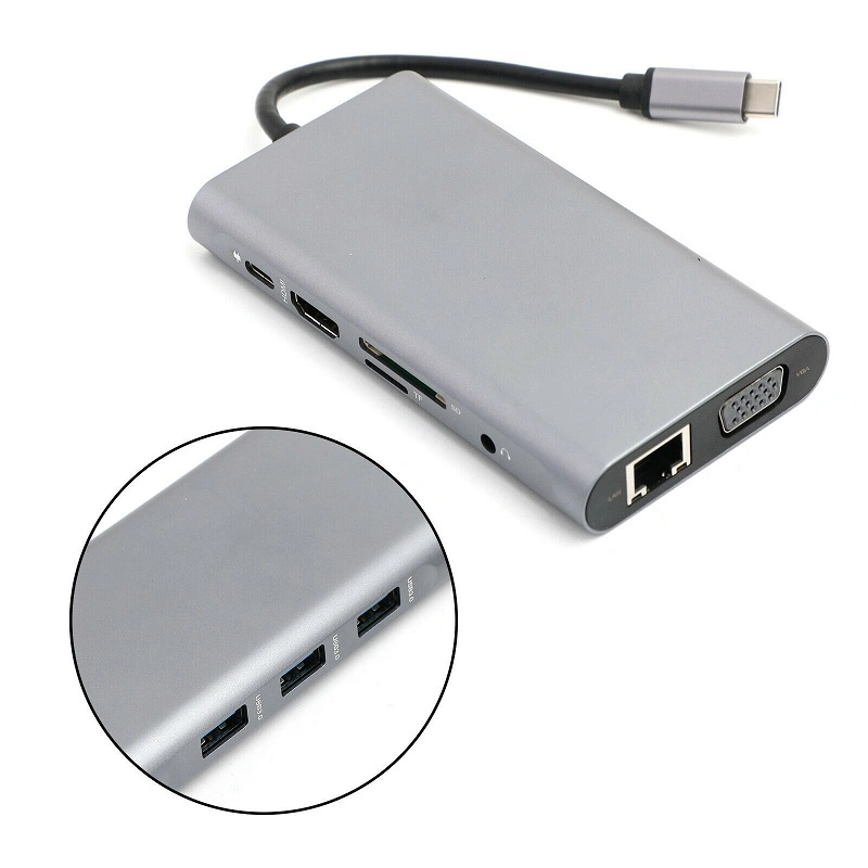 10 in 1 Type C Hub Notebook USB C Hub