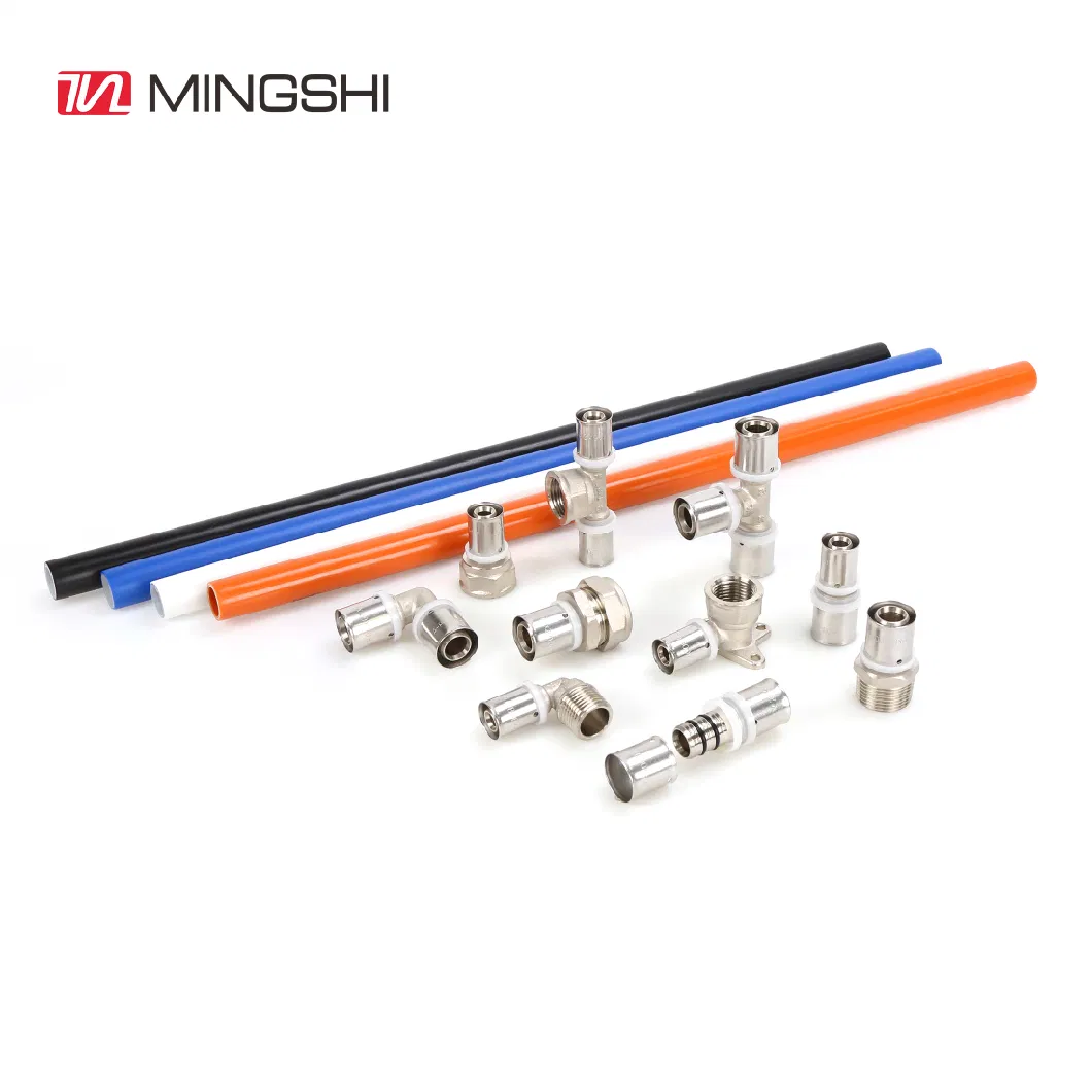 Mingshi Plumbing Materials Floor Heat Water Supply Pexalpex Pipe Fitting -U, Th, Multijaw with Watermark/Skz/Aenor/Wras/Cstb Female Elbow Press Brass Fittings