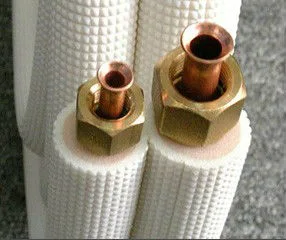 PE Foaming Fire Retardant Coating HVAC Insulated Copper Tube with Nuts