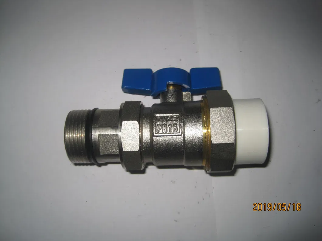 PPR Union Brass Ball Valve with Butterfly Handle