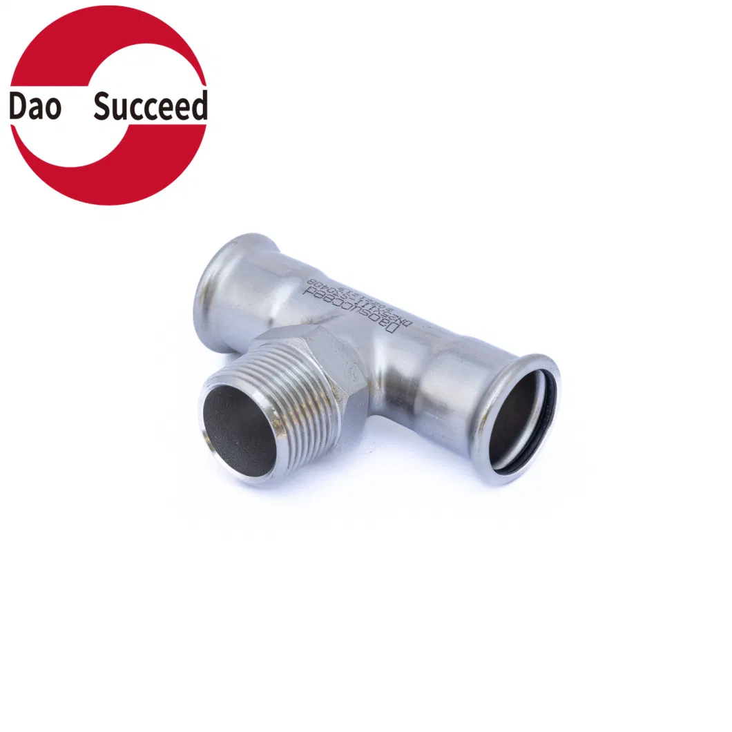 Male Tee Stainless Steel M Profile Press Fittings